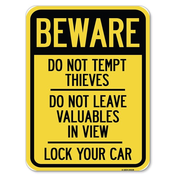 Safety Sign, 18 in Height, Aluminum, 24 in Length, 24328